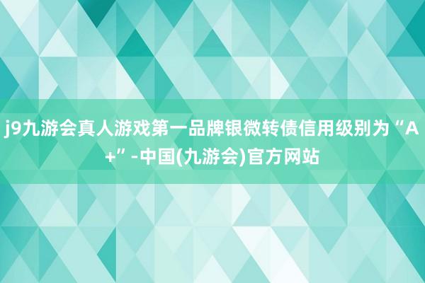 j9九游会真人游戏第一品牌银微转债信用级别为“A+”-中国(九游会)官方网站