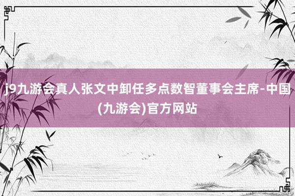 j9九游会真人张文中卸任多点数智董事会主席-中国(九游会)官方网站