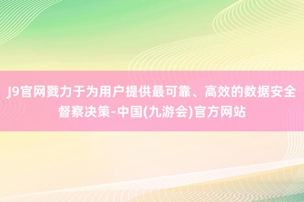 J9官网戮力于为用户提供最可靠、高效的数据安全督察决策-中国(九游会)官方网站