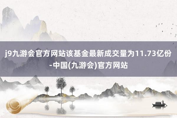 j9九游会官方网站该基金最新成交量为11.73亿份-中国(九游会)官方网站