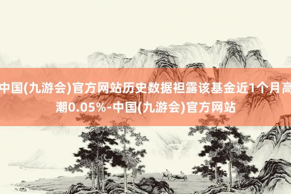 中国(九游会)官方网站历史数据袒露该基金近1个月高潮0.05%-中国(九游会)官方网站